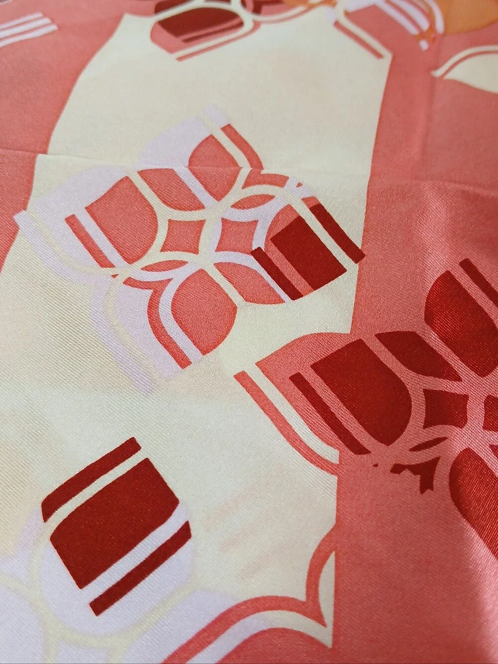 BCBGMAXAZRIA Floral Silk Scarf - Pink & Orange Print